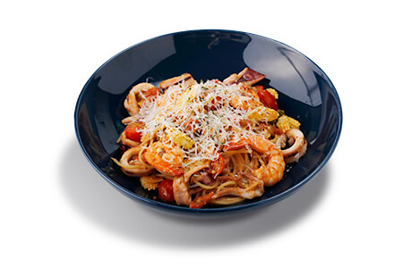 Spaghetti alla Puttanesca with Seafood